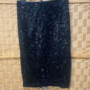 High Waisted Lace Midi Pencil Skirt